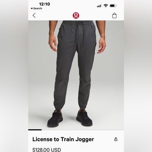 Men’s joggers in excellent condition in graphite grey.